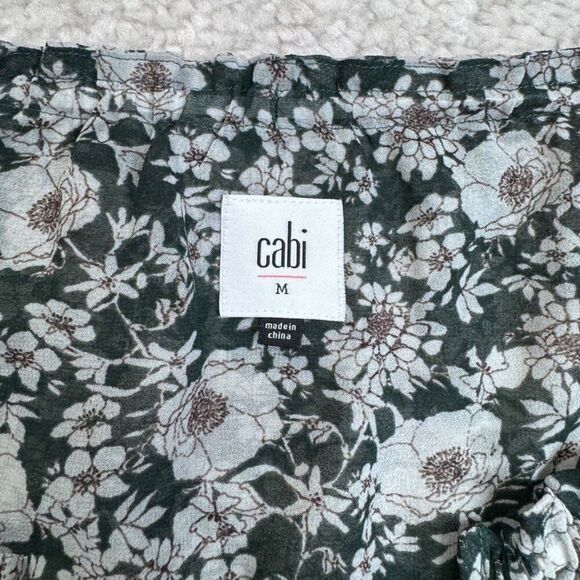 Cabi Green Floral Peasant Blouse - Picture 3 of 7
